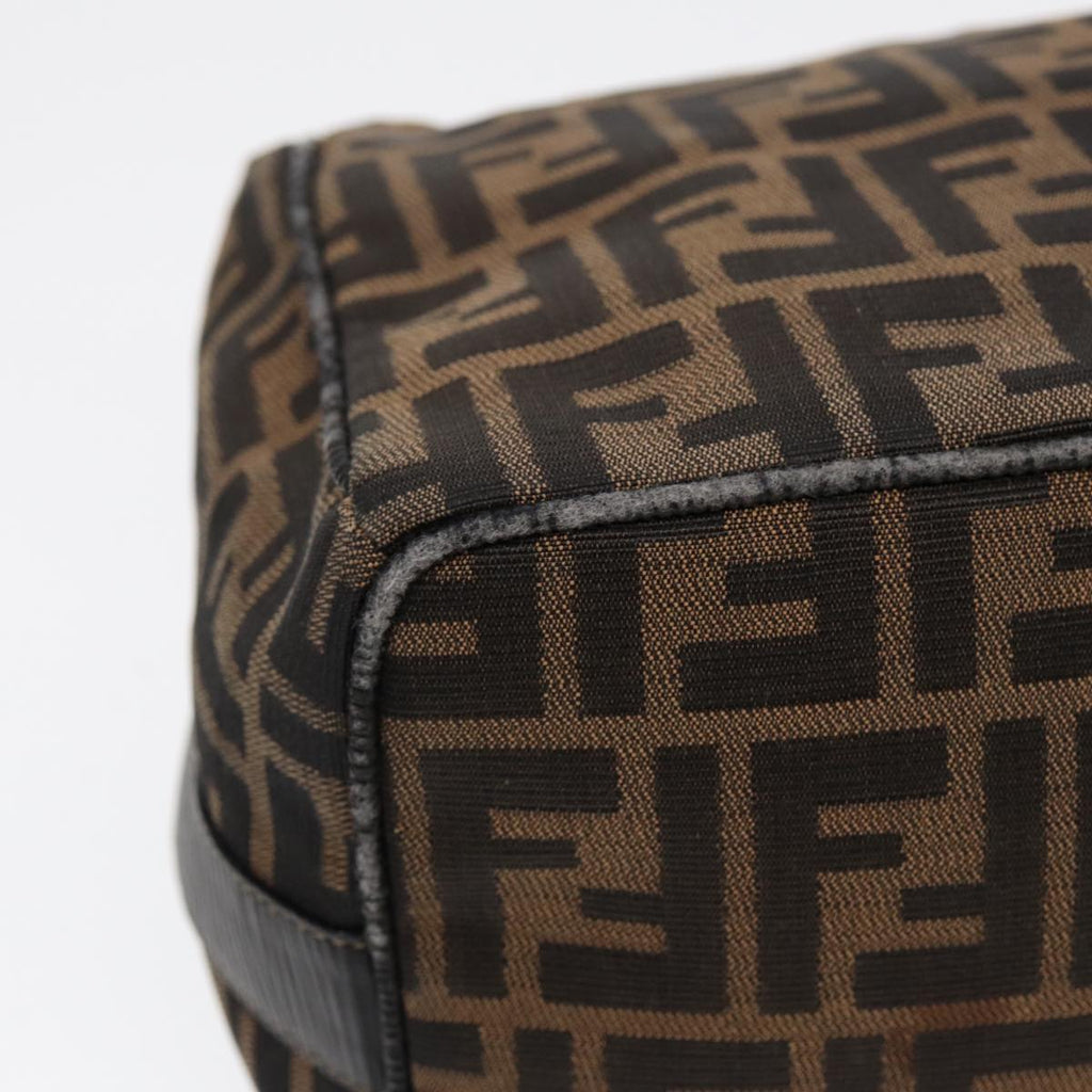 FENDI Zucca Canvas Vanity Pouch Brown Black gold87878