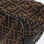 FENDI Zucca Canvas Vanity Pouch Brown Black gold87878