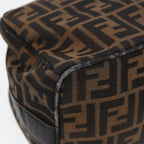 FENDI Zucca Canvas Vanity Pouch Brown Black gold87878