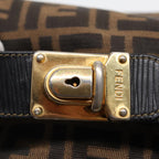 FENDI Zucca Canvas Vanity Pouch Brown Black gold87878