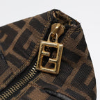 FENDI Zucca Canvas Vanity Pouch Brown Black gold87878
