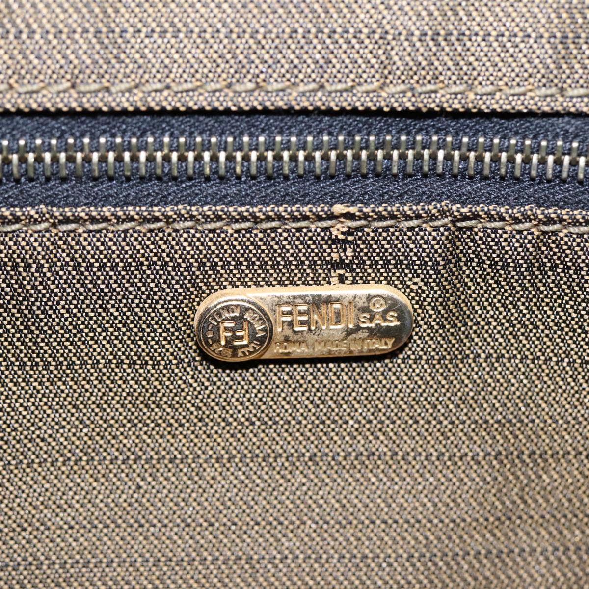 FENDI Zucca Canvas Vanity Pouch Brown Black gold87878