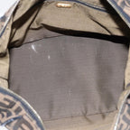 FENDI Zucca Canvas Vanity Pouch Brown Black gold87878