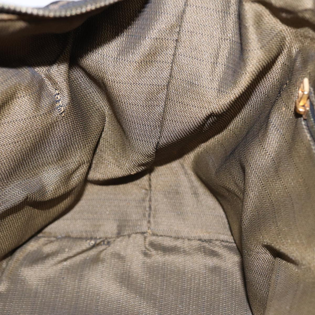 FENDI Zucca Canvas Vanity Pouch Brown Black gold87878