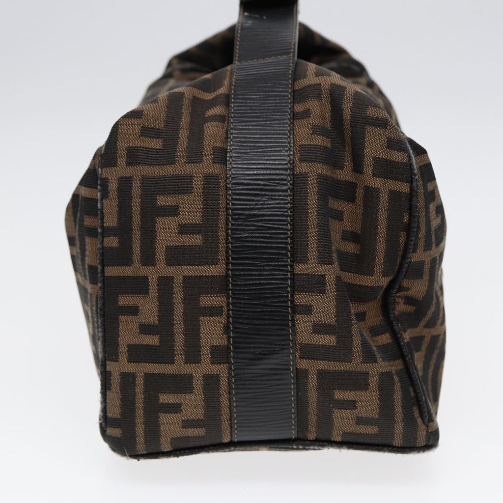 FENDI Zucca Canvas Vanity Pouch Brown Black gold87878