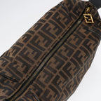 FENDI Zucca Canvas Vanity Pouch Brown Black gold87878