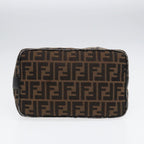 FENDI Zucca Canvas Vanity Pouch Brown Black gold87878