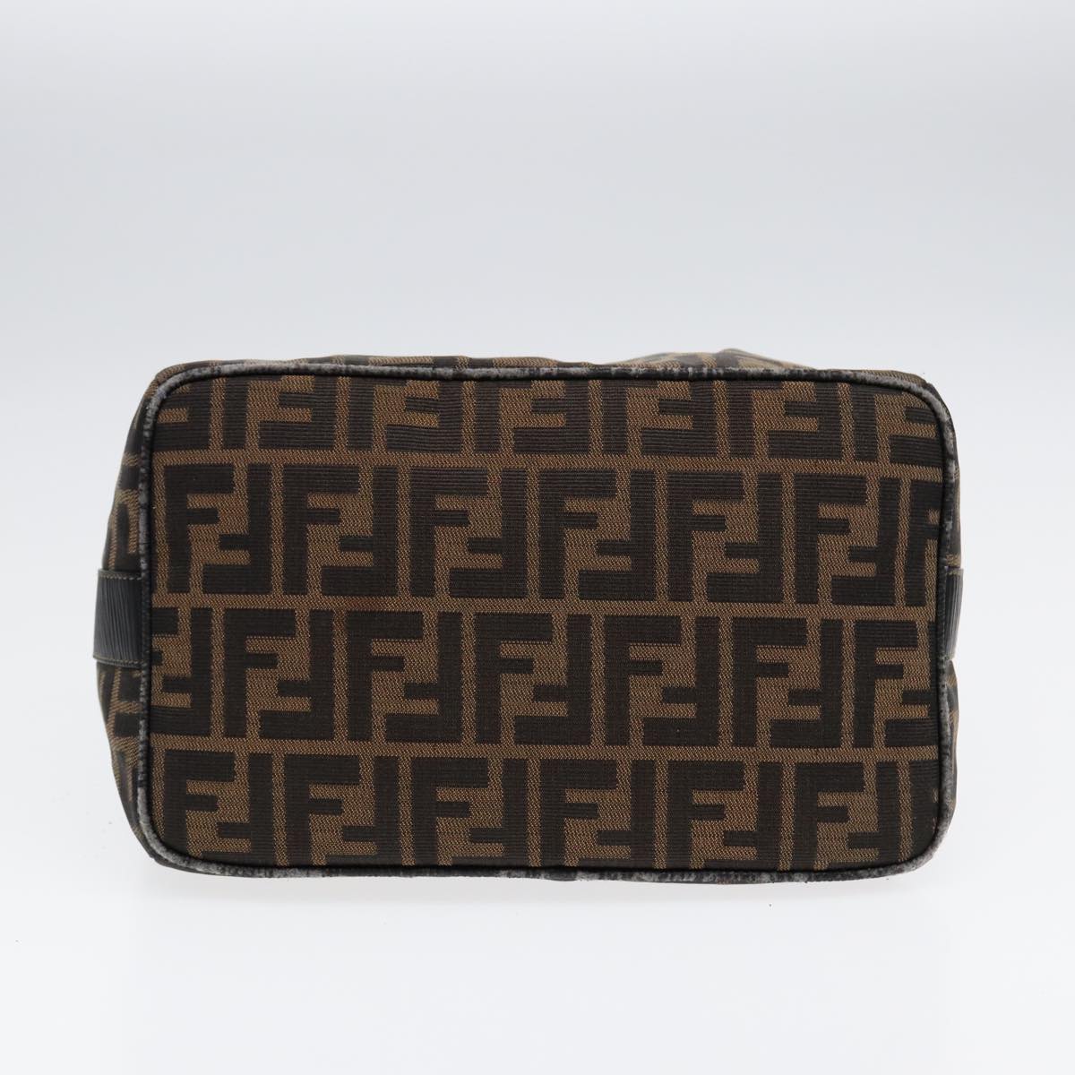 FENDI Zucca Canvas Vanity Pouch Brown Black gold87878