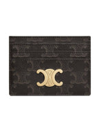 CELINE Triomphe Card Holder in Triomphe Canvas Tan