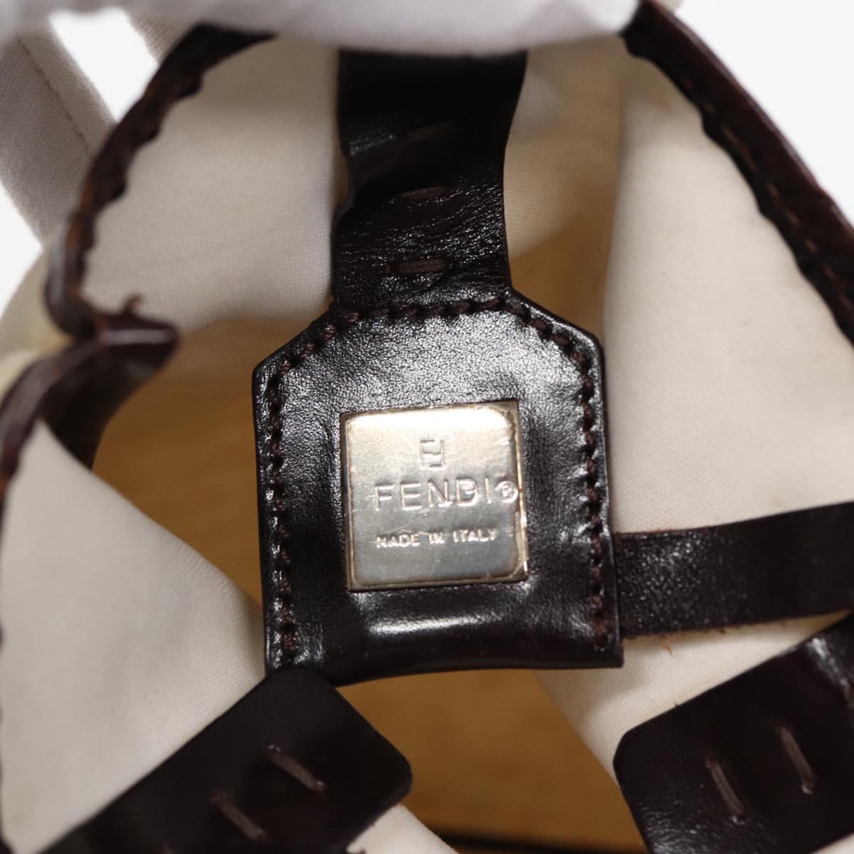 FENDI Zucca Canvas Hand Bag Beige87916