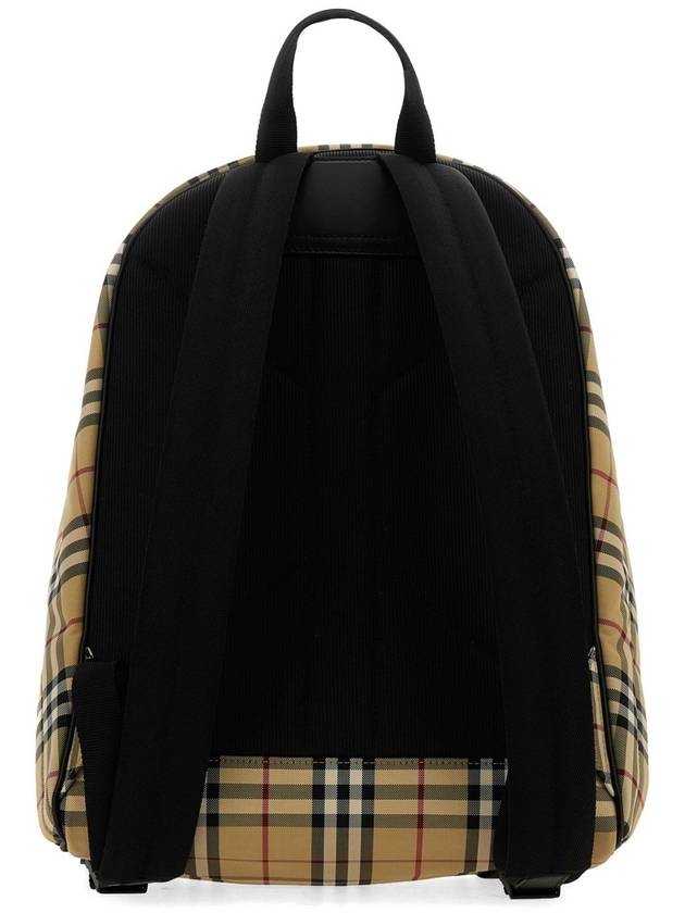 Burberry Vintage Check Motif Nylon Backpack Beige