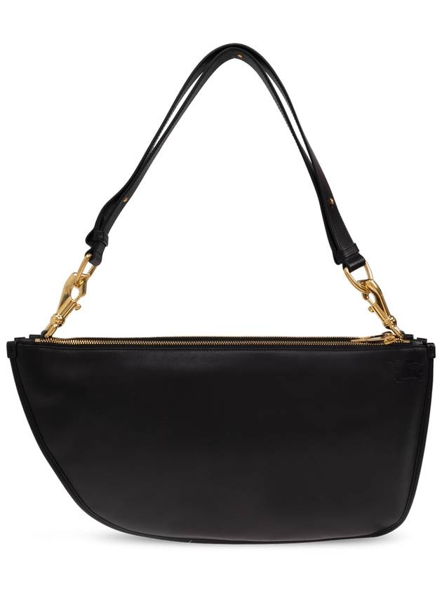 Burberry Shield Twin Leather Shoulder Bag Black