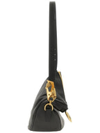Burberry Knight Leather Medium Shoulder Bag Black