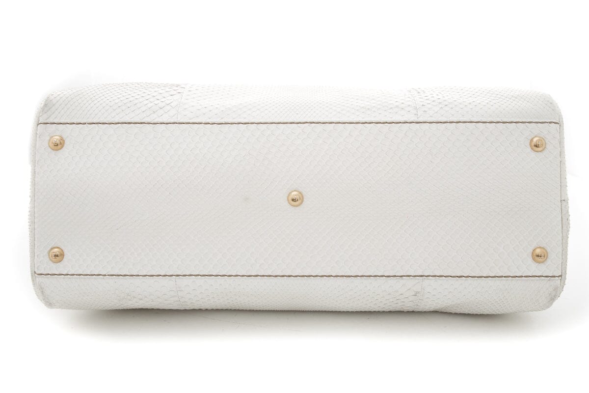Fendi Cream Python Large Peekaboo Top Handle Bag