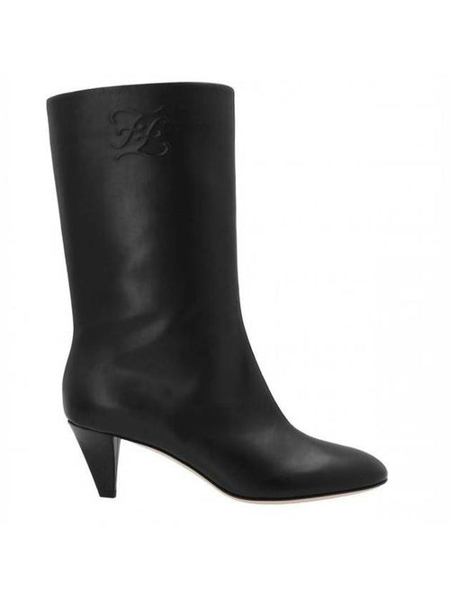 Fendi Karligraphy Logo Middle Boots Black