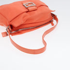 FENDI Mamma Baguette Shoulder Bag Nylon Orange Silver88076