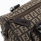 FENDI Zucchino Canvas Hand Bag Brown Silver88078