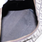 FENDI Zucchino Canvas Hand Bag Brown Silver88078