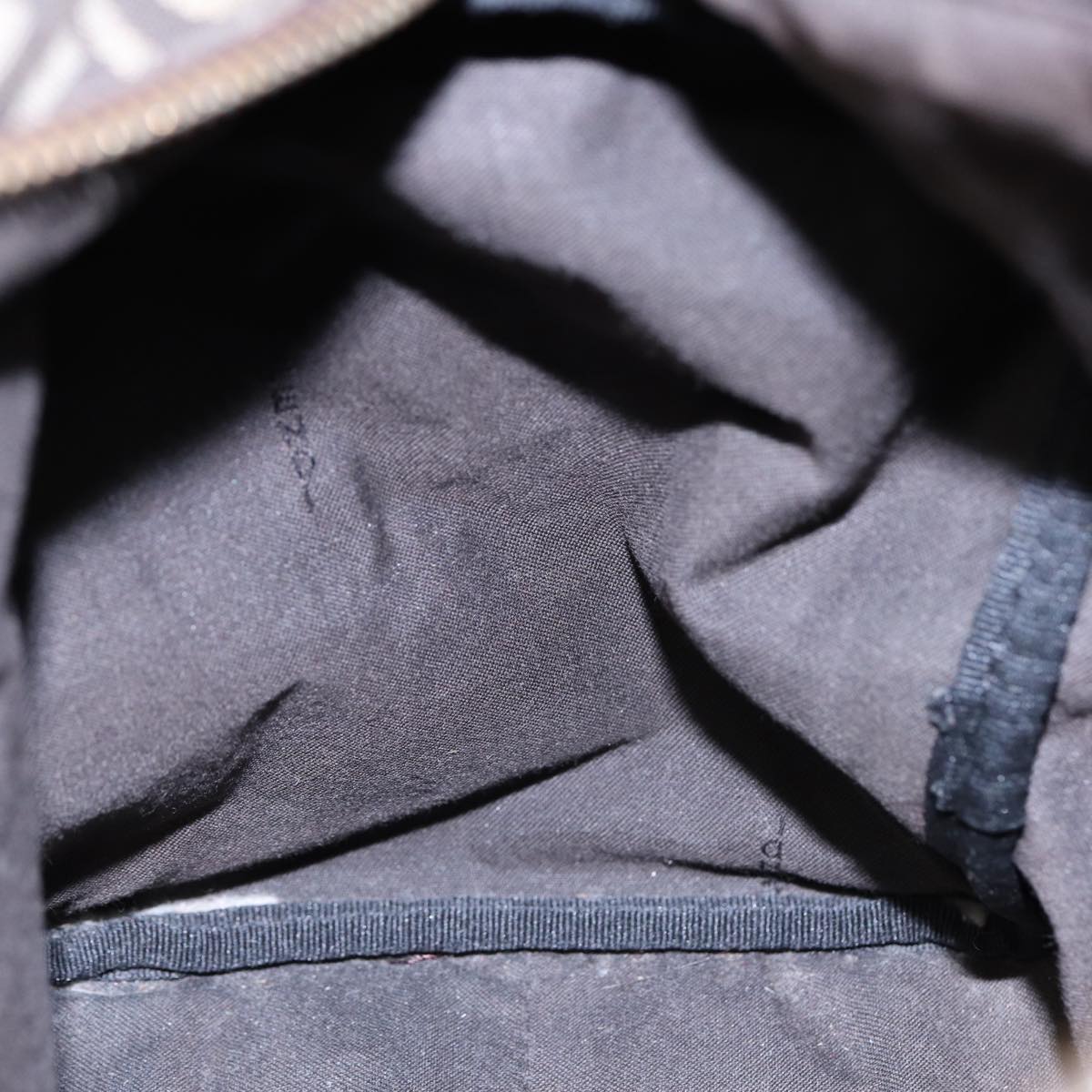 FENDI Zucchino Canvas Hand Bag Brown Silver88078