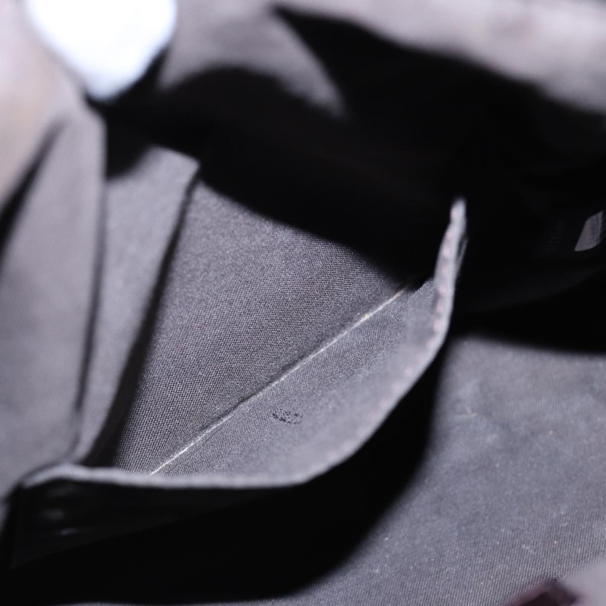 FENDI Zucchino Canvas Hand Bag Brown Silver88078