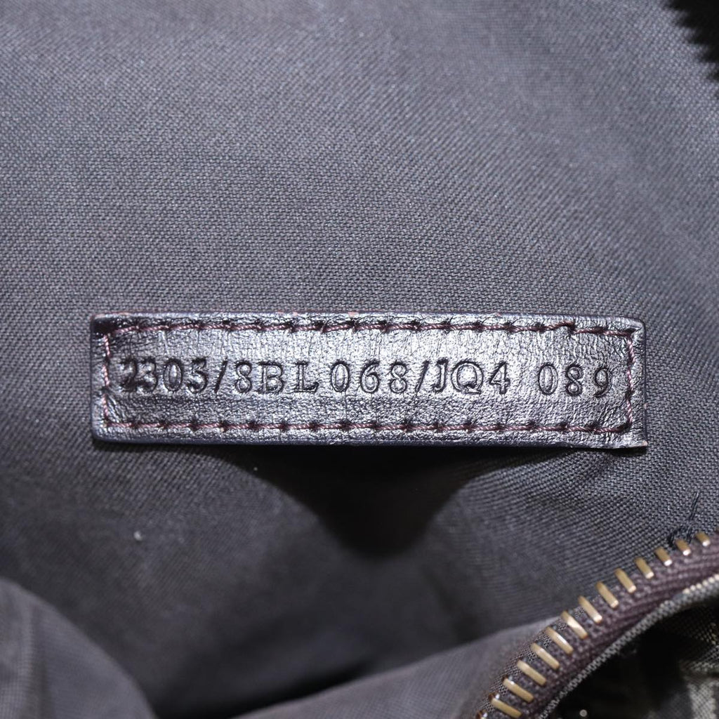 FENDI Zucchino Canvas Hand Bag Brown Silver88078