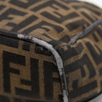 FENDI Zucca Canvas Hand Bag Brown Black gold88079