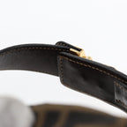 FENDI Zucca Canvas Hand Bag Brown Black gold88079