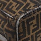 FENDI Zucca Canvas Hand Bag Brown Black gold88080