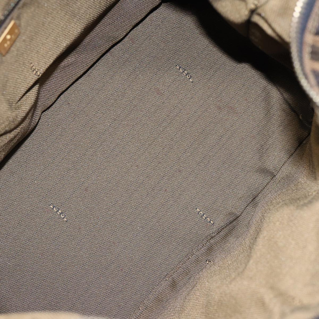 FENDI Zucca Canvas Hand Bag Brown Black gold88080