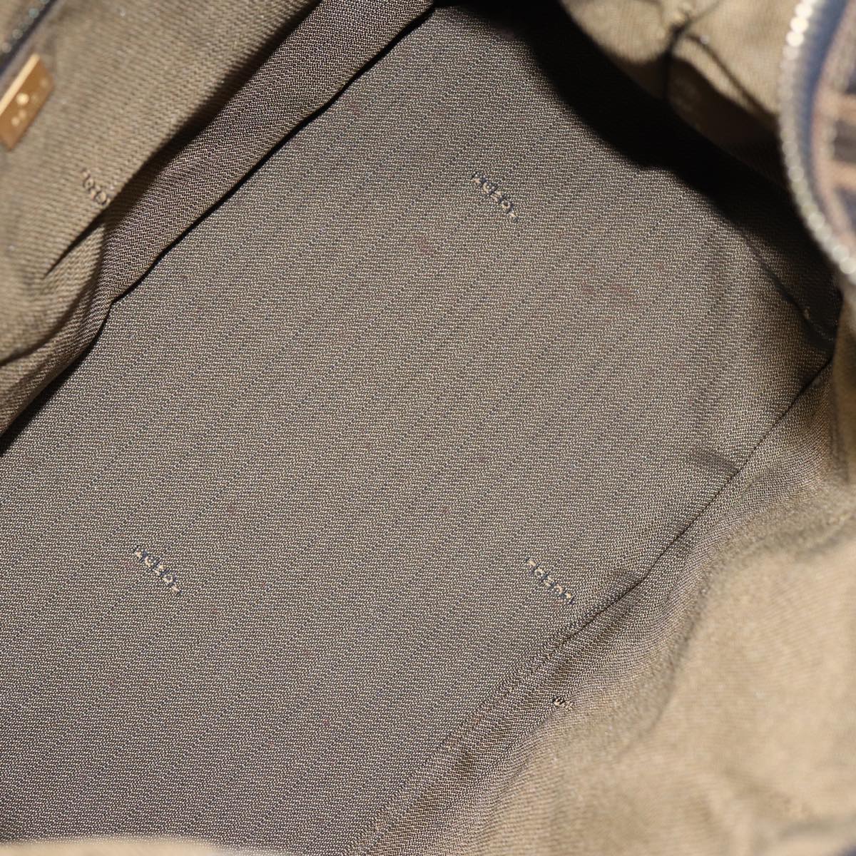 FENDI Zucca Canvas Hand Bag Brown Black gold88080