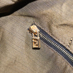 FENDI Zucca Canvas Hand Bag Brown Black gold88080