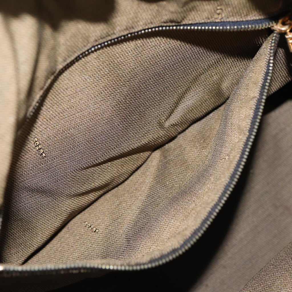 FENDI Zucca Canvas Hand Bag Brown Black gold88080