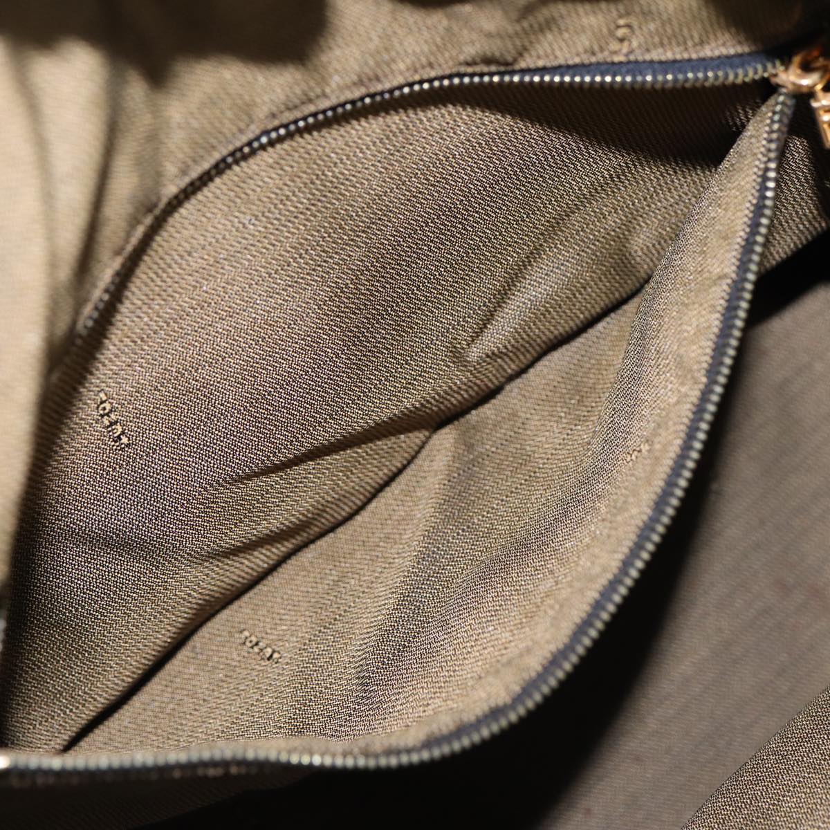 FENDI Zucca Canvas Hand Bag Brown Black gold88080