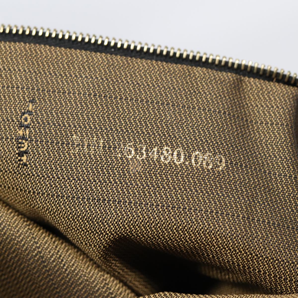 FENDI Zucca Canvas Hand Bag Brown Black gold88080