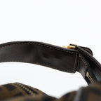 FENDI Zucca Canvas Hand Bag Brown Black gold88080