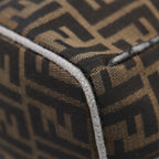 FENDI Zucca Canvas Hand Bag Brown Black gold88081