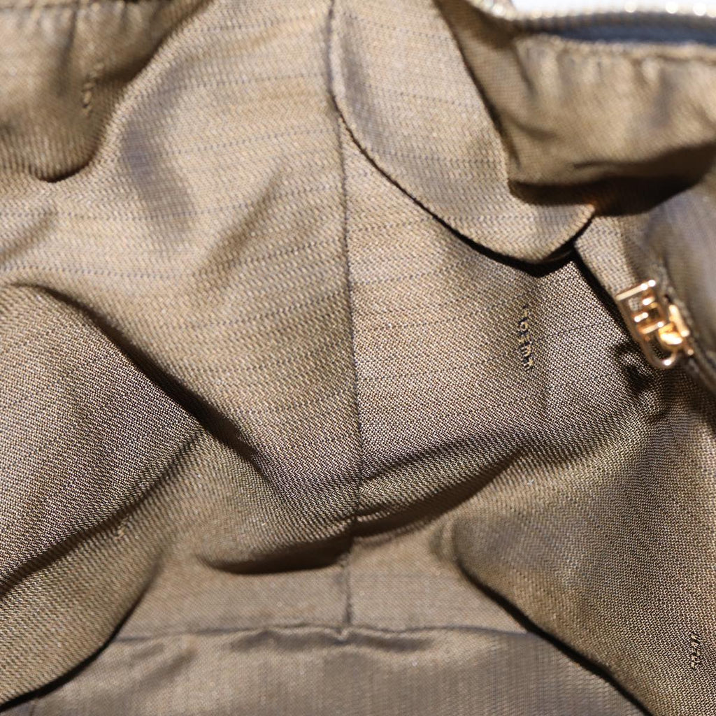 FENDI Zucca Canvas Hand Bag Brown Black gold88081