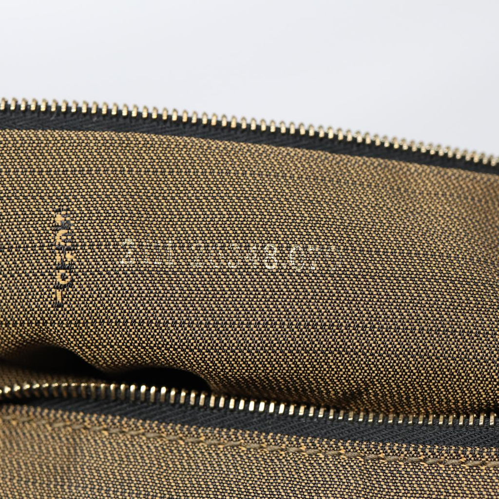 FENDI Zucca Canvas Hand Bag Brown Black gold88081