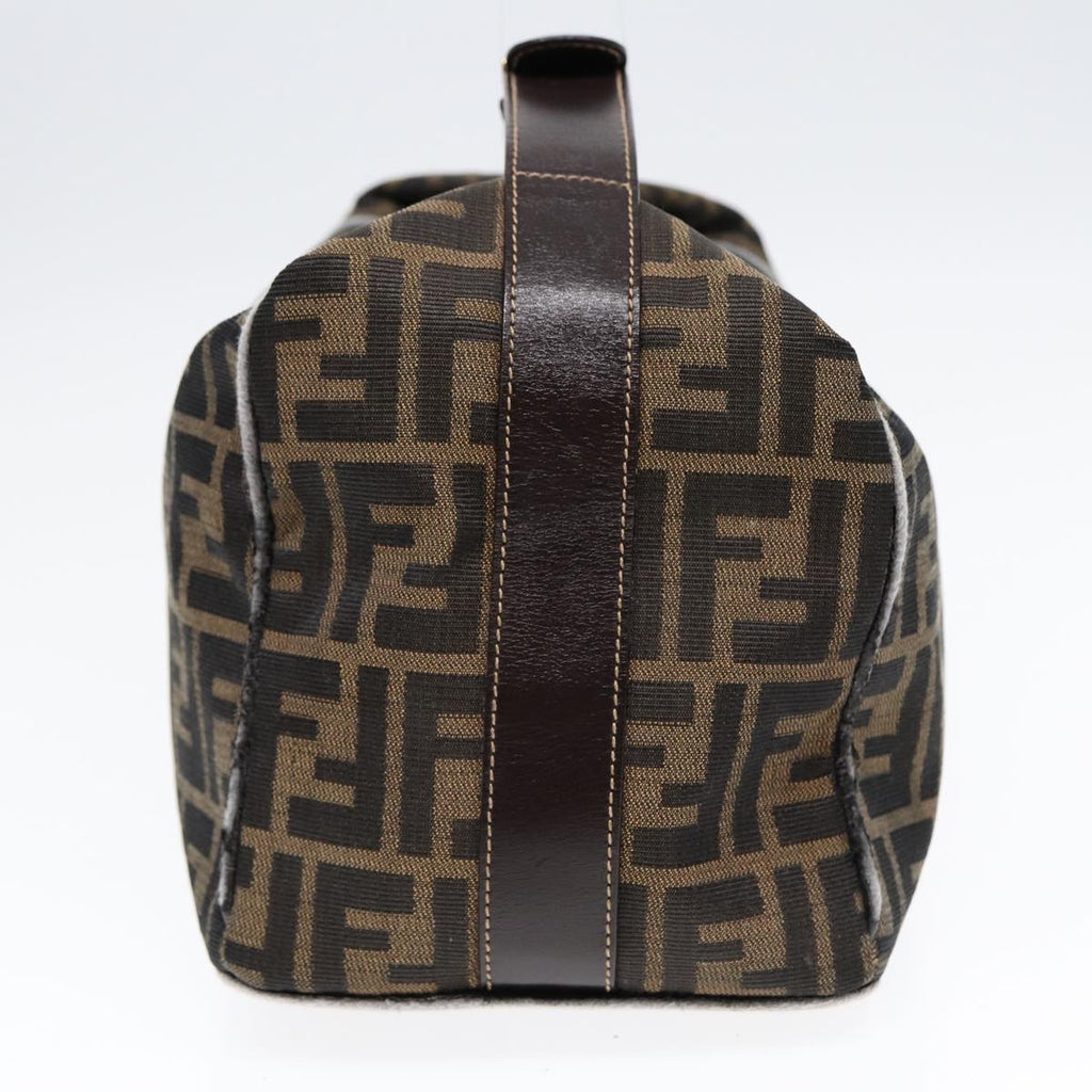 FENDI Zucca Canvas Hand Bag Brown Black gold88081