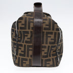 FENDI Zucca Canvas Hand Bag Brown Black gold88081