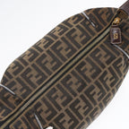 FENDI Zucca Canvas Hand Bag Brown Black gold88081