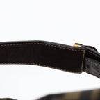 FENDI Zucca Canvas Hand Bag Brown Black gold88081