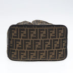 FENDI Zucca Canvas Hand Bag Brown Black gold88082