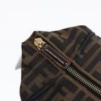 FENDI Zucca Canvas Hand Bag Brown Black gold88082