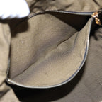 FENDI Zucca Canvas Hand Bag Brown Black gold88082