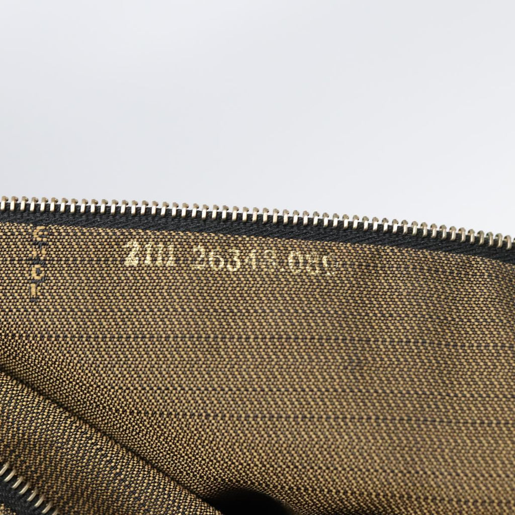 FENDI Zucca Canvas Hand Bag Brown Black gold88082