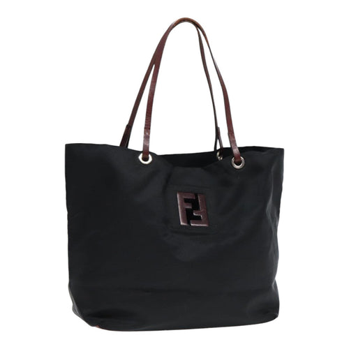 FENDI Tote Bag Nylon Black Silver88083