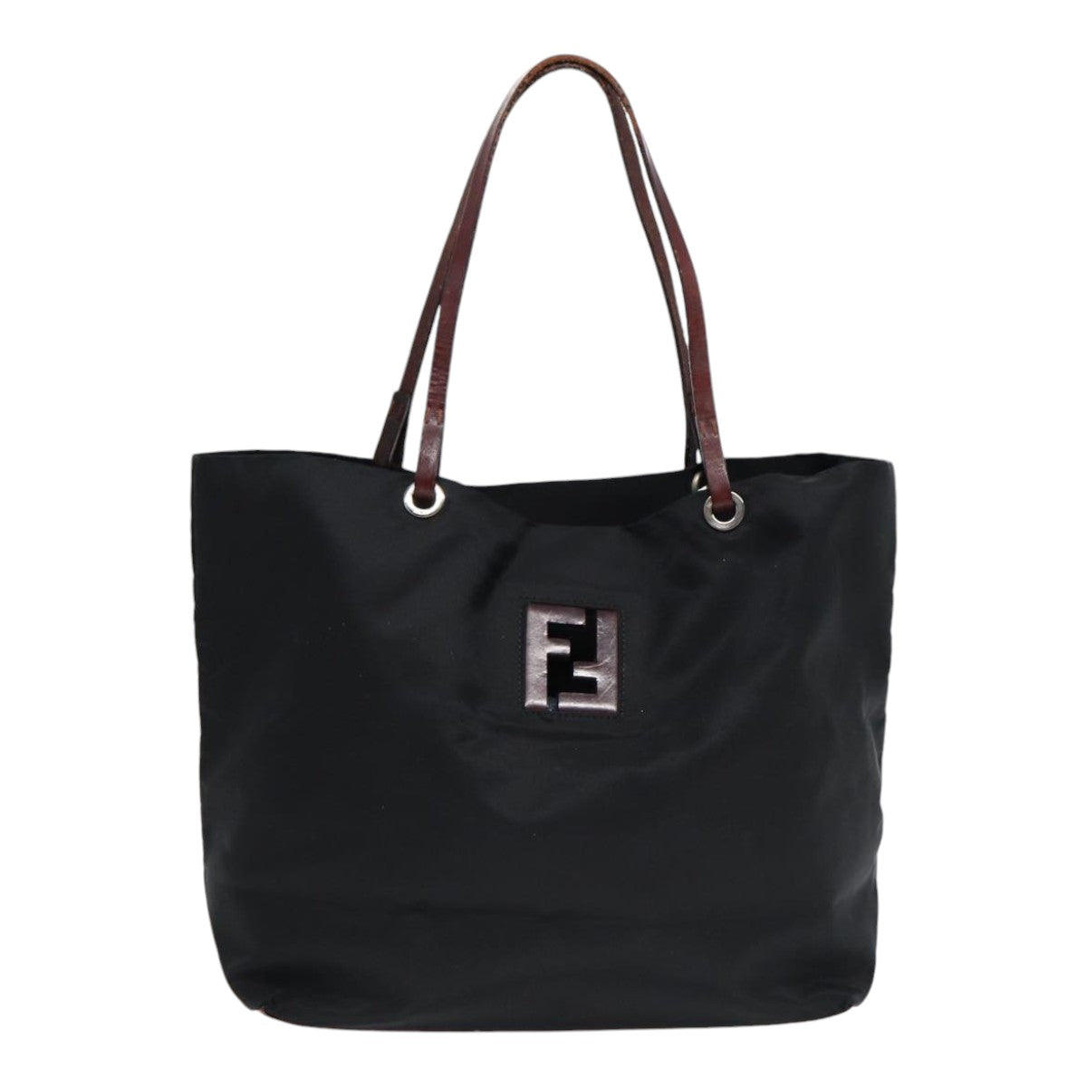 FENDI Tote Bag Nylon Black Silver88083