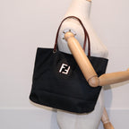 FENDI Tote Bag Nylon Black Silver88083