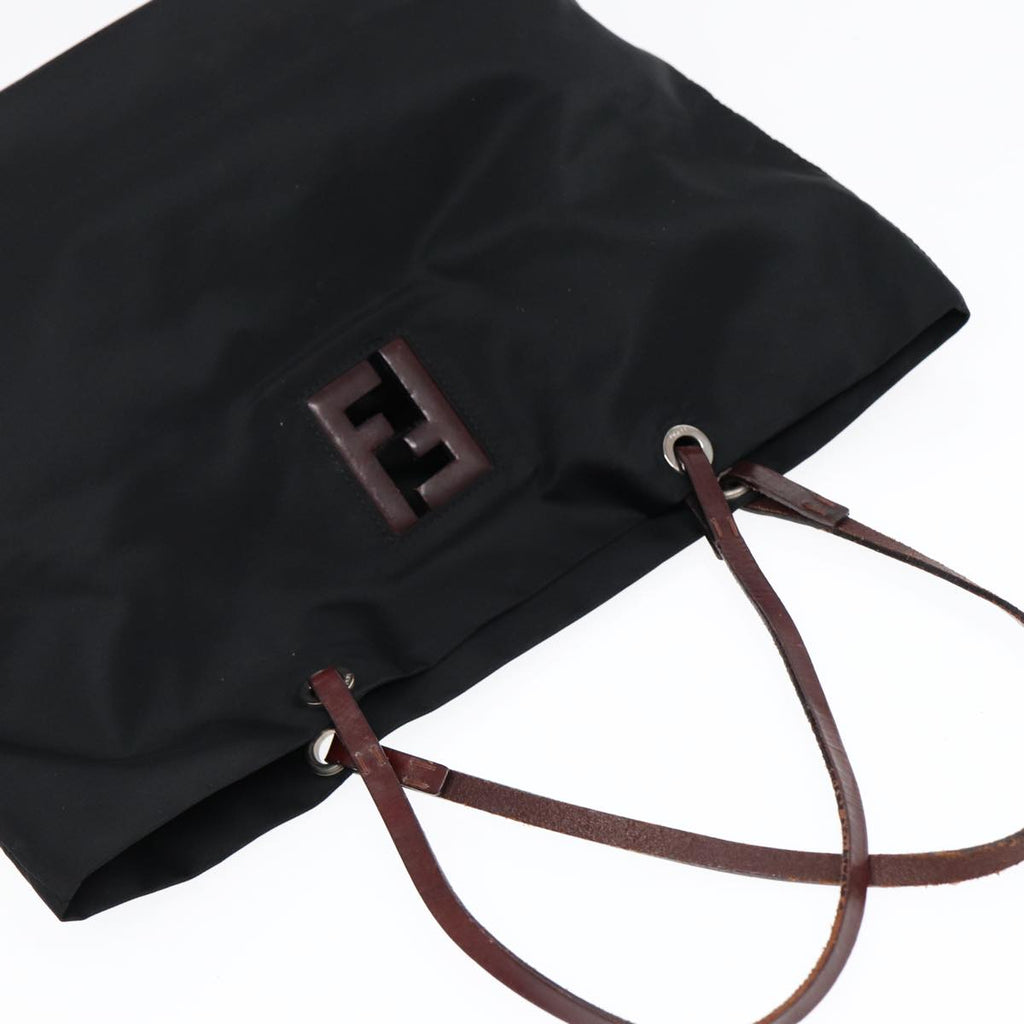 FENDI Tote Bag Nylon Black Silver88083